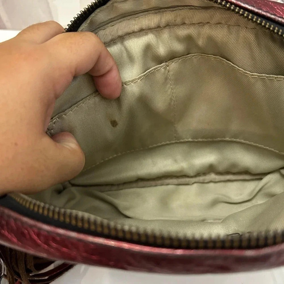 ! Valentino Mia Marsala Metallic Leather Crossbody - Picture 5 of 6